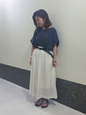 「archives（アルシーヴ）のアイテム（スカート）」を使った、まるこさん（レディース・150cm）の夏コーディネート