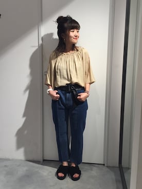「archives（アルシーヴ）のアイテム（パンツ）」を使った、まるこさん（レディース・150cm）の夏コーディネート