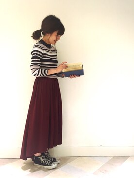 「archives（アルシーヴ）のアイテム（スカート）」を使った、まるこさん（レディース・150cm）の秋コーディネート