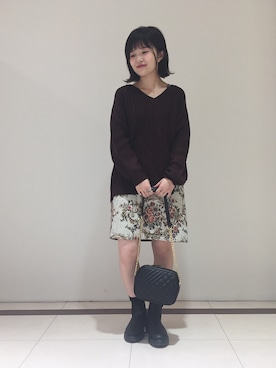「サイドゴアブーツ」｜まるこさん（レディース・150cm・20代）の秋コーディネート