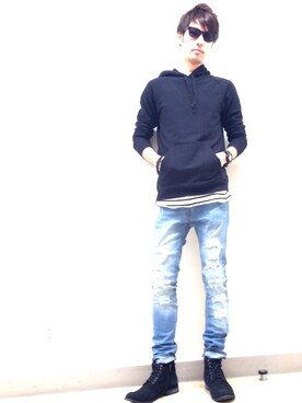 「三代目」｜takashiさん（メンズ・183cm・20代）の冬コーディネート