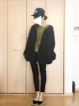 「ohotoro」｜「アイテム（ブルゾン）」を使った、ｍｏｅさん（レディース・157cm）の冬コーディネート