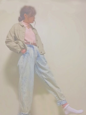 「マムジーンズ」｜Chaoさん（レディース・158cm）の春コーディネート