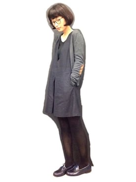 「IENA」｜「アイテム（サロペット/オーバーオール）」を使った、潮田あかりさん（レディース・166cm）の秋コーディネート