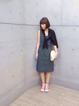 「note et silence （ノートエシロンス）のアイテム」を使った、潮田あかりさん（レディース・166cm）の夏コーディネート