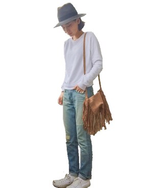 「rag & bone（ラグアンドボーン）のアイテム（パンツ）」を使った、潮田あかりさん（レディース・166cm）の春コーディネート