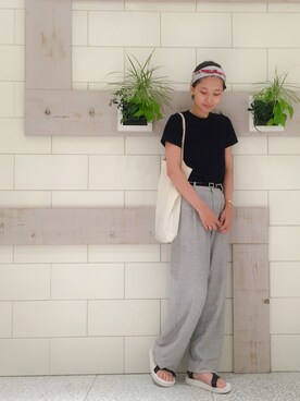 「ゆるゆる」｜「アイテム（その他シューズ）」を使った、潮田あかりさん（レディース・166cm）の夏コーディネート