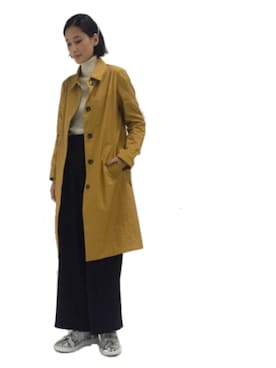 「BLACK BY MOUSSY（ブラックバイマウジー）のアイテム（その他アウター）」を使った、潮田あかりさん（レディース・166cm）の秋コーディネート