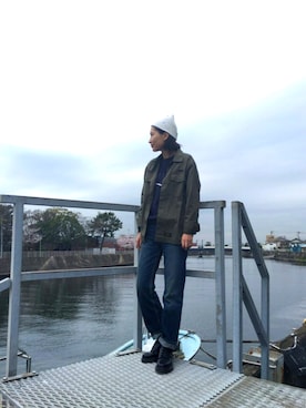 「Dr. Martens（ドクターマーチン）のDr.Martens 6EYE BOOT（ブーツ）」を使った、潮田あかりさん（レディース・166cm）の春コーディネート