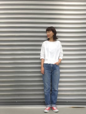 「RAW FUDGE（ローファッジ）のアイテム」を使った、潮田あかりさん（レディース・166cm）の秋コーディネート