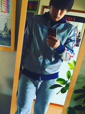 「アイテム（ジャージ）」を使った、BUSU BOY®︎さん（メンズ・166cm・10代）の春コーディネート
