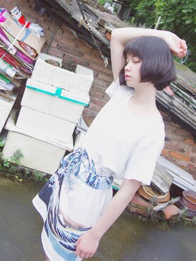 「tbのアイテム（その他、ホワイト系）」を使った、Kyyyyyylinさん（レディース・162cm）の春コーディネート