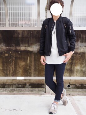 「RAGEBLUE（レイジブルー）の＜トレンドのロング丈＞ワッフルロングカットソー/733404（Tシャツ/カットソー）」を使った、そらさん（メンズ・180cm）の秋コーディネート