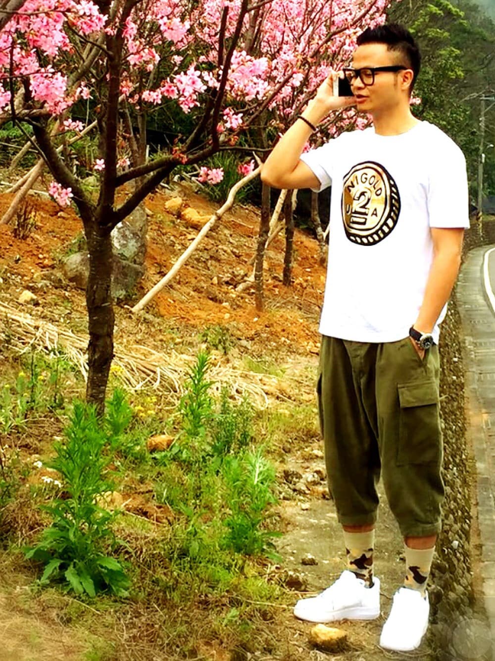 「STUSSYのStussy x JAM HOME MADE Sheep Bead Brace（ブレスレット、ブラック系）」を使った、Arronさん（メンズ・175cm）の春コーディネートの1枚目の写真
