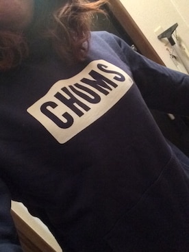 「CHUMS（チャムス）のアイテム（パーカー）」を使った、藤原さん（レディース・157cm）の冬コーディネート