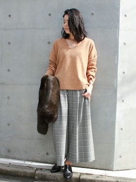 「Pertini（ペルティニ）のアイテム」を使った、Tamuraさん（レディース・165cm）の秋コーディネート