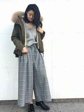 「JOURNAL STANDARD（ジャーナルスタンダード）のアイテム（モッズコート）」を使った、Tamuraさん（レディース・165cm）の冬コーディネート