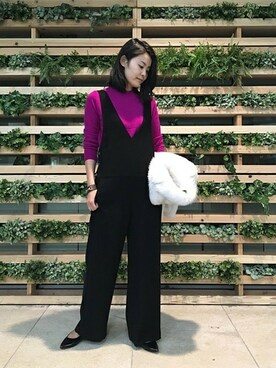 「journal standard L'essage（ジャーナルスタンダードレサージュ）のアイテム（サロペット/オーバーオール）」を使った、Tamuraさん（レディース・165cm）の冬コーディネート