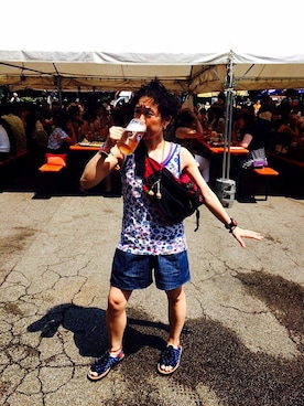 「BARENA（バレナ）のアイテム（パンツ）」を使った、Ai さん（レディース・152cm）の夏コーディネート