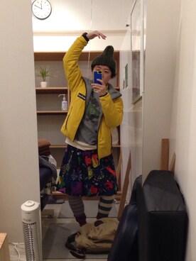 「WILD THINGS（ワイルドシングス）のアイテム（ダウンジャケット/コート）」を使った、Ai さん（レディース・152cm）の冬コーディネート