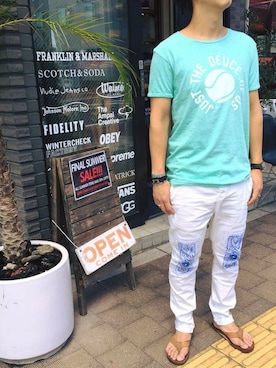 「SCOTCH & SODA（スコッチ アンド ソーダ）のアイテム（パンツ）」を使った、GRAVY'Sさん（メンズ・172cm）の夏コーディネート
