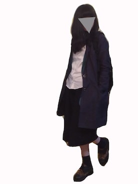 「モスグリーン」｜「アイテム（その他アウター）」を使った、シモヤマミツコさん（レディース・160cm）の冬コーディネート