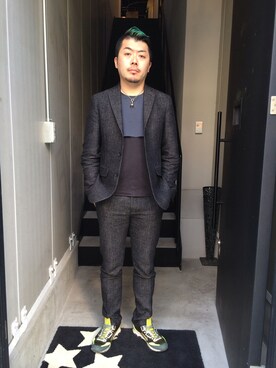 「ACNE（アクネ）のアイテム（ジャケット/アウター）」を使った、RYOSUKEさん（メンズ・176cm）の春コーディネート