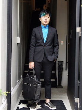 「DSQUARED2（ディースクエアード）のアイテム（セットアップ）」を使った、RYOSUKEさん（メンズ・176cm）の春コーディネート