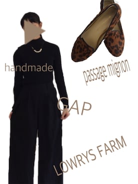 「passage mignon/flaneur（パサージュミニョンフラヌール）のアイテム（シューズ）」を使った、mikuさん（レディース・165cm）の秋コーディネート