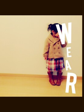 「BEAMS（ビームス）のアイテム（ダッフルコート）」を使った、Nonotanさん（キッズ・100cm）の秋コーディネート