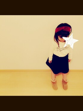 「COMME CA DU MODE（コムサデモード）のアイテム（スウェット）」を使った、Nonotanさん（キッズ・100cm）の秋コーディネート