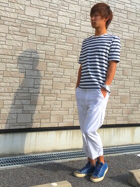 「STUDIOUS SELECT（ステュディオスセレクト）のアイテム（シューズ）」を使った、Ryu--taさん（メンズ・183cm）の夏コーディネート
