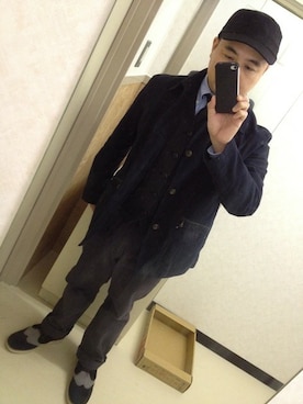 「RE.ACT（リアクト）のアイテム」を使った、かりんとさん（メンズ・160cm）の秋コーディネート