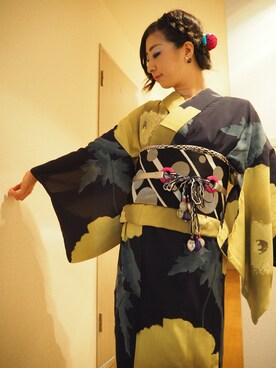 「ふりふ」｜「アイテム（浴衣）」を使った、Lynnさん（レディース・161cm）の夏コーディネート