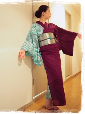 「アイテム（水着/着物・浴衣、シルバー系）」を使った、Lynnさん（レディース・161cm）の夏コーディネート