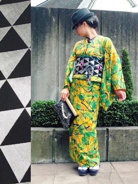 「アイテム（水着/着物・浴衣、シルバー系）」を使った、Lynnさん（レディース・161cm）の秋コーディネート