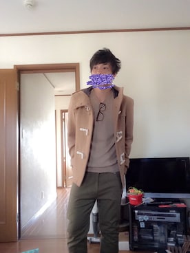 「WEGO（ウィゴー）のアイテム（ダッフルコート）」を使った、あおいさん（メンズ・173cm）の冬コーディネート