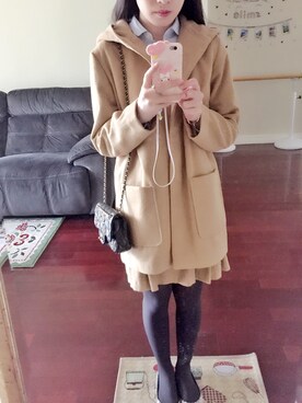 「31 Sons de mode（トランテアン　ソン　ドゥ　モード）のアイテム（ピーコート）」を使った、northumberlandさん（レディース・163cm）の春コーディネート