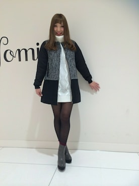 「NOMINE（ノミネ）のアイテム（ジャケット/アウター）」を使った、ゆいちゃんさん（レディース・157cm）の冬コーディネート