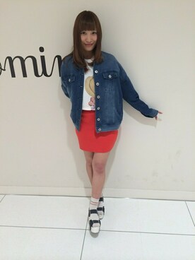 「NOMINE（ノミネ）のアイテム（ジャケット/アウター）」を使った、ゆいちゃんさん（レディース・157cm）の春コーディネート