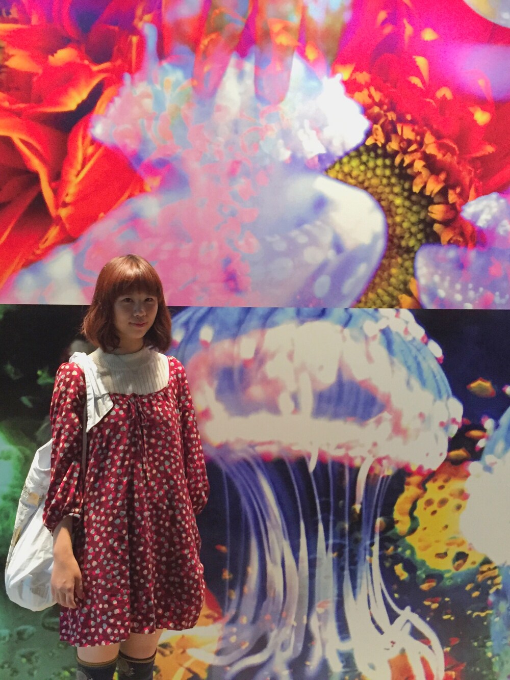 「古着のアイテム（ニット/セーター、ホワイト系）」を使った、Cocoさん（レディース・164cm）の冬コーディネートの1枚目の写真