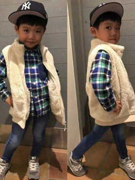 「ヤンチャ」｜「アイテム（ジャケット/アウター）」を使った、RYOchangさん（キッズ・110cm）の秋コーディネート