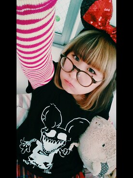 「HELL CAT PUNKS（ヘルキャットパンクス）のアイテム（スカート）」を使った、yumi さん（レディース・157cm）の秋コーディネート