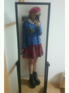 「HELL CAT PUNKS（ヘルキャットパンクス）のアイテム（スカート）」を使った、yumi さん（レディース・157cm）の秋コーディネート