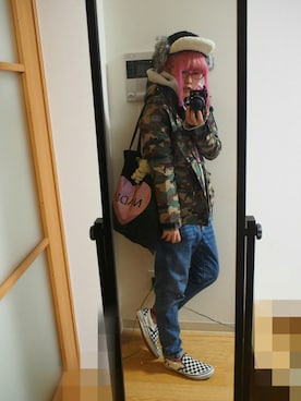 「RNA」｜「アイテム（マウンテンパーカー）」を使った、yumi さん（レディース・157cm）の冬コーディネート