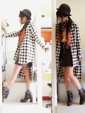 「PULL&BEAR（プルアンドベア）のアイテム（ブーティ）」を使った、yumi さん（レディース・157cm）の秋コーディネート