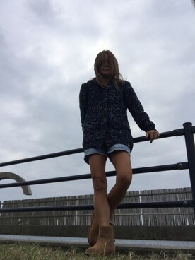 「ROXY（ロキシー）のアイテム（カーディガン/ボレロ）」を使った、LUCCAさん（レディース・164cm）の秋コーディネート