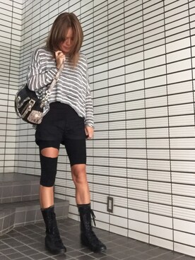 「アラフィフスタイル」｜「アイテム（ブーツ）」を使った、LUCCAさん（レディース・164cm）の秋コーディネート