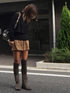 「アラフィフスタイル」｜「アイテム（ブーツ）」を使った、LUCCAさん（レディース・164cm）の秋コーディネート