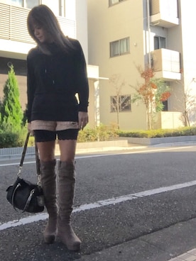 「アラフィフスタイル」｜「アイテム（ブーツ）」を使った、LUCCAさん（レディース・164cm）の秋コーディネート